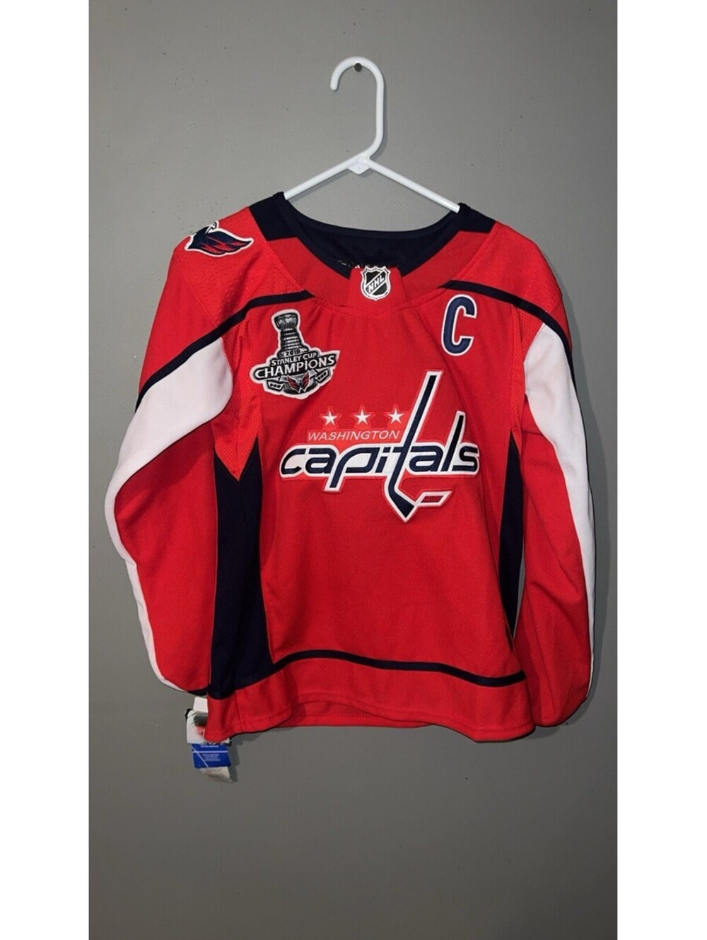 Alex Ovechkin Washington Capitals Jersey Adidas Youth Size M 2018 Stanley Cup